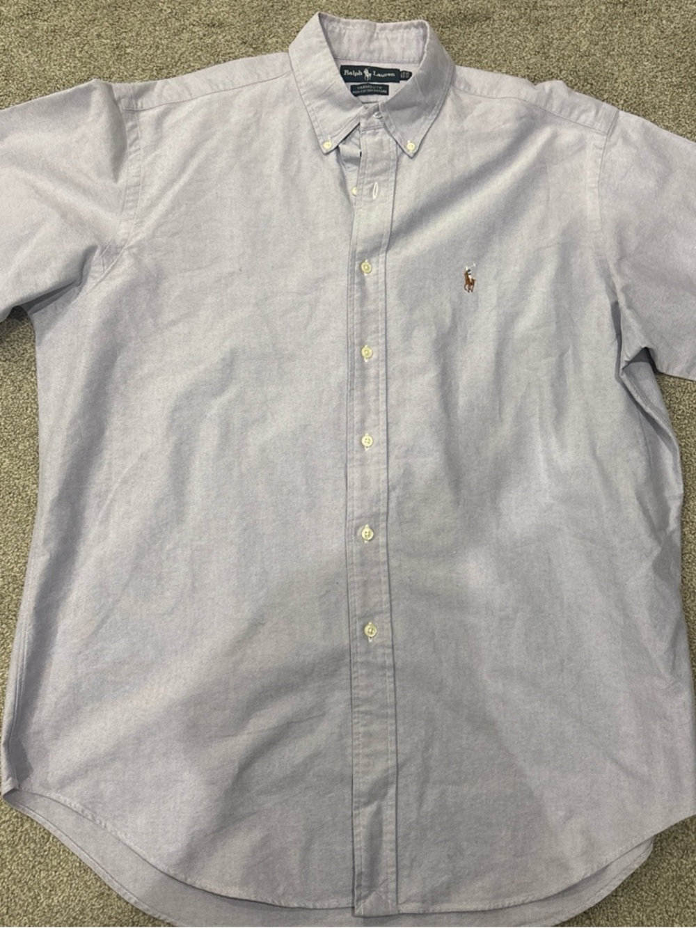 Ralph Lauren Light Blue Button-Down Oxford Shirt with Pony Logo